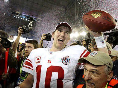 Eli Manning’s famous pass to David Tyree and the "helmet catch.