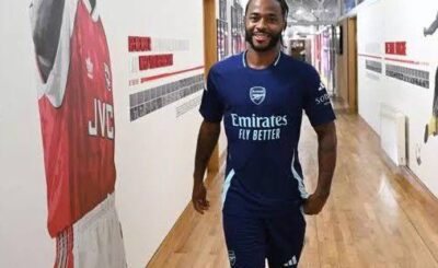 Raheem sterling start work at Arsenal